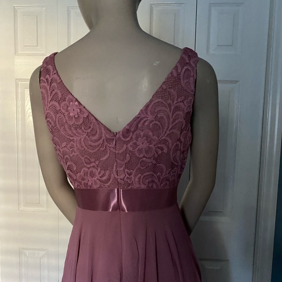Ever Pretty Women Double V-Neck Mauve Flowy dress size S/4 - Picture 12 of 16